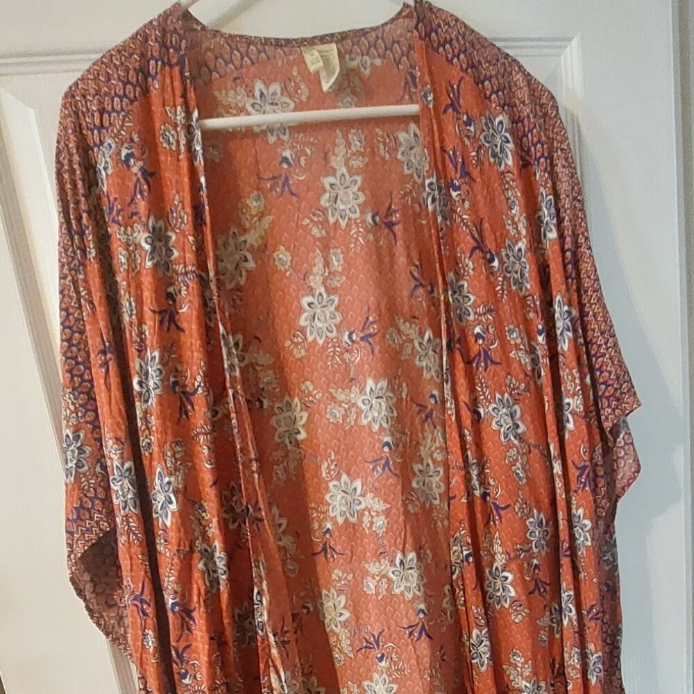 Kimona open front Floral Pink & Blue One Size Japna brand Womens